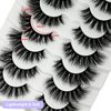IFSOWDRA Mink Lashes Wispy Fluffy Cat Eye Fake Strip Lashes Pack 3D Volume Curly 18mm Long False Eyelashes Natural Look