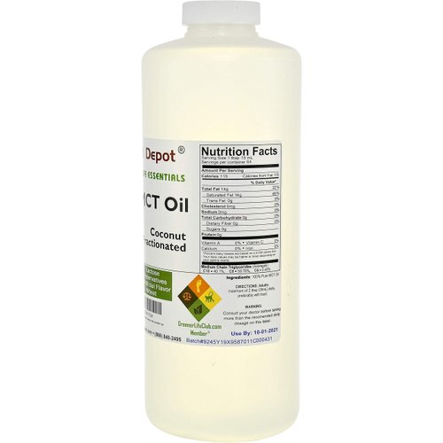 Coconut Oil - Fractionated - MCT Oil - 1 Quart - 32 oz - Food Grade - safety sealed HDPE container with resealable cap