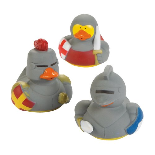 Fun Express - Medieval Rubber Duckies - Toys - Character Toys - Rubber Duckies - VBS Vacation Bible School Supplies/Decor - Valentine's Day Party Favors - 12 Pieces