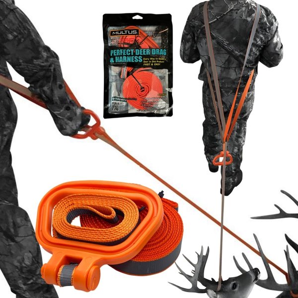 MULTUS: Deer Drag and Harness Hunting Gear Every Way to Drag a Deer in ONE Product Fast & Easy! Hunting accessories for deer hunting Gift