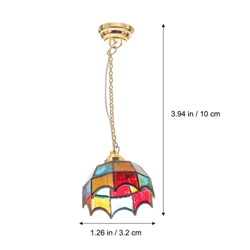 Uonlytech Mini Dollhouse Miniature Decoration LED Table Light Ceiling Lamp Battery Operated Light Dollhouse Accessories