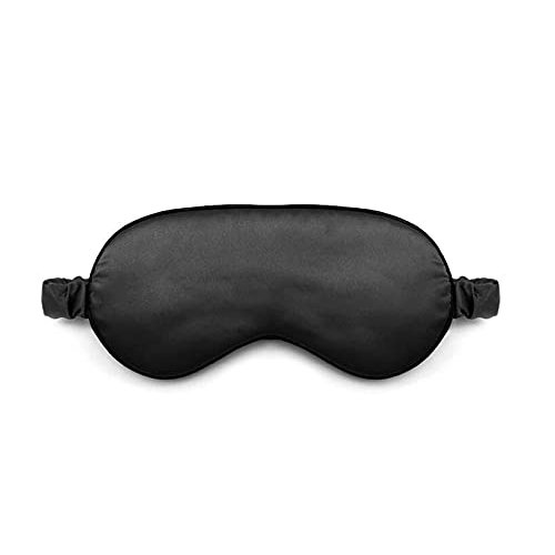 Women Imitated Silk Sleeping Mask Travel Eye Patch (Black)