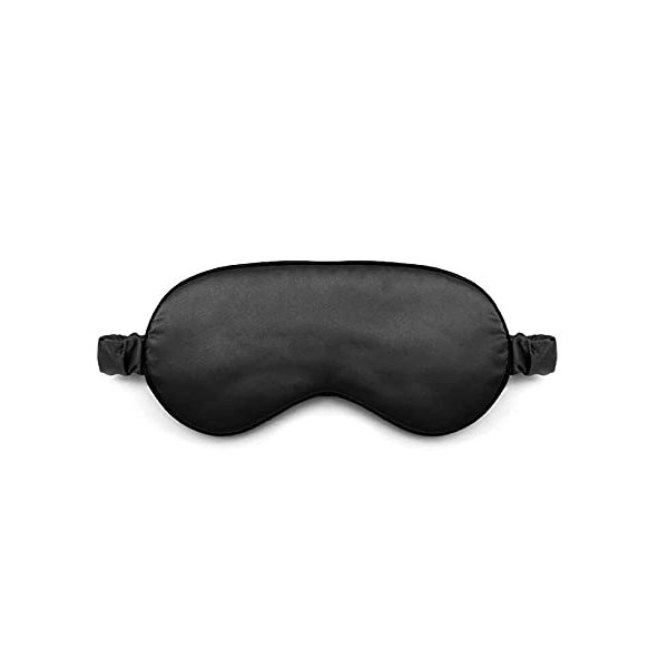 Women Imitated Silk Sleeping Mask Travel Eye Patch (Black)