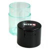 Vitavac - 5g to 20 grams Airtight Multi-Use Vacuum Seal Portable Storage Container for Dry Goods, Food, and Herbs - Black Cap & Clear Body