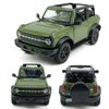 2-Door Convertible Bronco Badlands Model Car 1/36 Scale Diecast Toy Cars Metal Alloy Children’s Vehicles, Pull Back Doors Open, Black Rim, Mens Collection, Kids Toys for Boys Gifts, Cake Topper, green