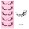 5 Pairs Wispy Lashes Pearl False Eyelashes Fluffy Natural Look False Eyelashes Thick Soft Curly Lash Extensions - Easy Application-Pink