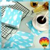 100 Pcs Blue Sky Clouds Napkins Sky Print Party Luncheon Napkins Disposable Paper Napkins Cartoon Story Party Supplies Cloud Themed Birthday Baby Shower Decorations Supplies, Folded 5 x 5 Inch