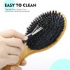 Combetter 100% Boar Bristle Hair Brush, Eco-Friendly Hairbrush for Women Men & Kids, Hair Smoothing and Massaging Detangling, Enhance Shine &Health