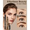 2Pcs Microblading Eyebrow Pen, 2025 Upgraded 3D Waterproof 4-Tip Eyebrow Pencil, Long-Lasting Natural Makeup Fine Stroke Magic Eyebrow Pencil Stay on All Day for Women, Gift for Beginners, Dark Brown
