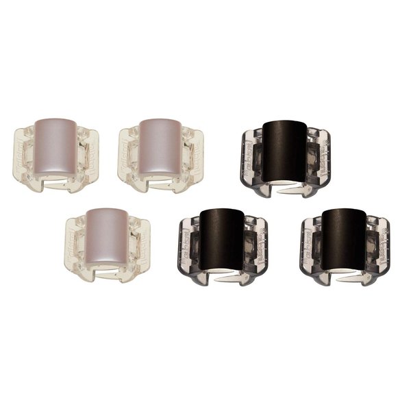 Linziclip Mini Hair Jaw Clip, Blush and Matte Black, 2-Pack