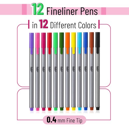 Mr. Pen- Fineliner Pens, 12 Pack, Pens Fine Point, Colored Pens, Bible Journaling Pens, Journals Supplies, School Supplies, Pen Set, Art Pens, Writing Pens, Fine Tip Markers