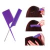 Hair Styling Comb,Highlighting Professional Styling Comb Metal Rat Tail Teasing Comb Dyeing Comb Foiling Comb for Home Hairstylist Barber Styling Weaving (4 Pcs Purple)