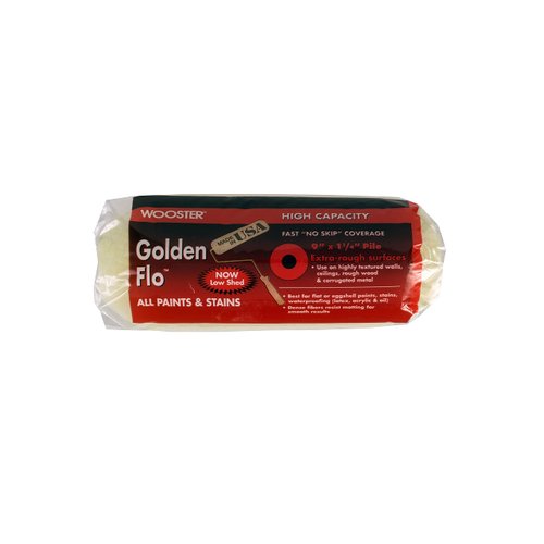 Wooster Brush 1 1/4-Inch Nap, 9-Inch RR664-9 Golden Flo Roller Cover