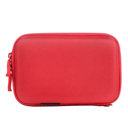 Nylon Hard Shell James Diabetes Compact Case for Glucose Meter Test Strips Lancing Device. (Red)