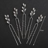 Teyglen 5pcs Crystal Bridal Hair Pins Rhinestone Wedding Hair Pieces Gold Silver Rhinestone Hair Pins Set Handmade Hair Accessories for Women Girls (Gold)