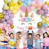Lnkdeya Unicorn Birthday Party Decorations Girls - 132PCS Kids Unicorn Theme Party Supplies Pink Unicorn Party Decorations with Unicorn Balloons Tablecloth Backdrop Balloons arch