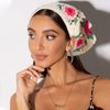 Qlauca 3PCS Crochet Bandanas for Women Knitted Head Scarf Triangle Floral Cute Kerchief