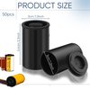 Wenqik 50 Pieces 35mm Film Canisters with Caps Plastic Film Canister Holder Empty Film Containers with Lids Camera Reel Containers for Beads Fish Hook Small Accessories Storage and Geocaching (Black)