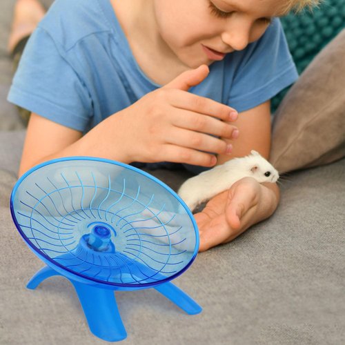 Reshiho Hamster Wheel Silent Hamster Exercise Wheel Running Spinner Hamster Flying Saucer for Hamsters Gerbils Mice and Other Small Pets (Blue)