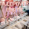 Sleepover Party Supplies for Girls - Rose Gold Sleepover Party Decorations Balloon Banner Set Sleepover Birthday Decorations for Boys Girls Theme Party