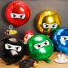 Hungdao 6 Pcs 21 Inches Ninja Balloons Colorful Ninja Theme Party Supplies Ninja Aluminum Film Balloon Birthday Party Favors