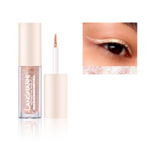 Quxunzzz Liquid Glitter Eyeshadow,Liquid Glitter Eyeliner Metallic Glitter Shimmer Eye Looks Waterproof Long Lasting Quick-Drying (Galaxy 02#)