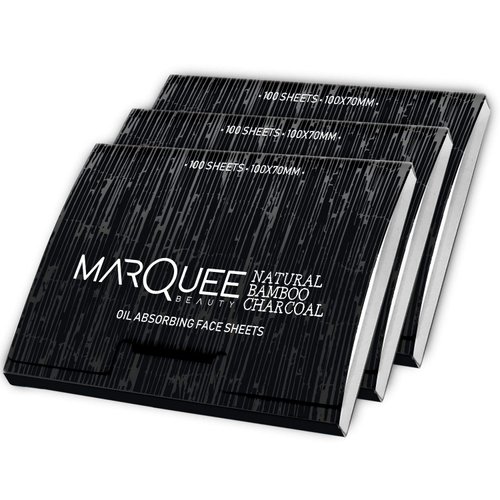 (3 PK) Oil Blotting Sheets- Natural Bamboo Charcoal Oil Absorbing Tissues- 100 Pcs Organic Blotting Paper- Beauty Blotters for the Face- Papers Remove Excess Shine- For Facial Make Up & Skin Care