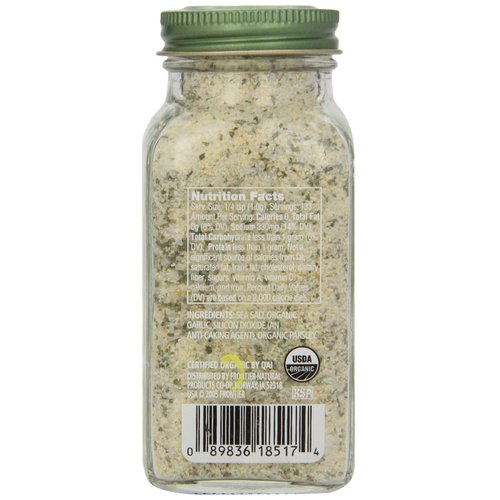 Simply Organic Garlic Salt Certified Organic, 4.7-Ounce Container
