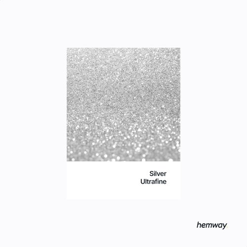 Hemway Premium Ultra Sparkle Glitter Multi-Purpose Metallic Flake for Nail Art, Cosmetic Graded, Makeup, Festival and Hair 100g / 3.5oz - Ultrafine (1/128 0.008 0.2mm) - Silver