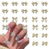 30Pcs Gold Bow Nail Charms 3D Alloy Nail Art Charms Cute Bow Knot Nail Decorations Kawaii Charms for Nails Nail Charms for Acrylic Nails Supplies Silver DIY Nail Art Decoration Accessories