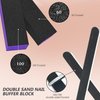 SKYPIA 4 Pack Black Nail File 100/180 Grit and Purple 3 Sided Buffer Block Set