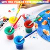 Paint Cups with Lids, Spill Proof Paint Cups, Kids Art Supplies Including Paint Brushes & Palette Tray, Activity Table for Toddlers 3-5