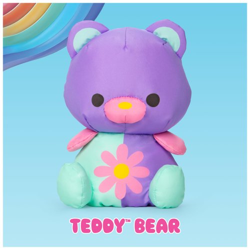 Swisheez Teddy Bear Stuffed Animal, Retro Inspired Plush Toys for Ages 3 and Up, Purple, 7”