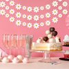 JJUNW 3 Packs Daisy Boho Banner Party Decorations, Daisy Garland Kit, Groovy Party Favors White Daisy Decor, Daisy Paper Cutouts for Indoor Outdoor Girls Shower Birthday Party Supplies