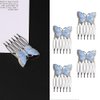 4 Pcs Vintage Butterfly Hair Combs with Crystal Metal Hair Side Comb Clips Wedding Bridal Headpiece Hair Accessories for Women Girls, Silver
