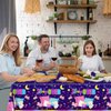 HAKOTI Slumber Party Decorations,3Pcs Rectangle Sleepover Party Tablecloths Waterproof Plastic Slumber Party Table Covers for Girls Pajama Party Galentine’s Day Supplies