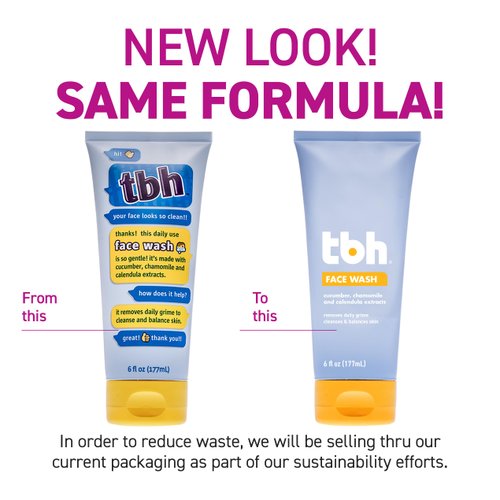 TBH Kids Gentle Gel Face Wash for Kids, Preteens, and Teens with Sensitive Dry Oily Skin - Gentle Facial Cleanser and Hydrating Facewash for Girls and Boys - Sulfate Free, Paraben Free - 6 Oz