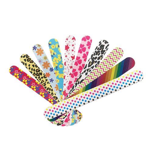 HeeYaa Nail File 10 PCS Professional Double Sided 100/180 Grit Nail Files Emery Board Colorful Manicure Pedicure Tool and Nail Buffering Files