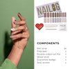 NAILOG Semi Cured Gel Nail Strips (20 Extra Long Nail Polish Strips) │ Long Lasting Gel Nail Stickers, Nail Wraps with Glossy Gel Finishing │Last Night