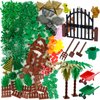Plants Flowers Building Blocks Accessories, Tree Botanical Parts and Pieces Set, Garden Forest Jungle Farm Park Bricks Toys with Animals