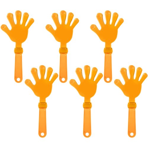 ZCYSRLQIN 6 Pcs Orange Hand Clappers 7.5 Inch Clappers Noisemakers Noise Makers Party Favors Plastic Party Clapper for Sporting Events Cheers Ball Dance Basketball Football Noisemakers（Orange）