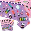4 Pack Spa Theme Tablecloth Spa Makeup Party Tablecovers 51 x 86 '' Disposable Plastic Makeup Theme Table cover for Girls Spa Makeup Party Birthday Party Decorations Baby Shower Party (Makeup-4)
