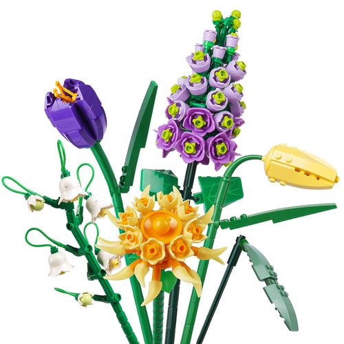 OSDUE Mini Bricks Flower Bouquet Building Sets, Artificial Flowers, DIY Unique Decoration Home, 534 Pieces Botanical Collection for Couples Women Wife for Valentine's Day