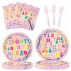 Its Me Hi Im The Birthday Girl Its Me Tableware Set In My Birthday Era Birthday Party Supplies Happy Birthday Plates Napkins Forks for 24 Guests（96Pcs ）