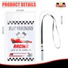 DLUGOPIS 10 Pcs Race Party Tickets with Lanyards Invitations Race Car Birthday Party Supplies Racing Theme Party Favors Gamer Party Vip Pass Accessories for Kids