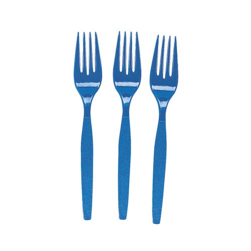Fun Express - Royal Blue Plastic Forks (50 Pc) - Party Supplies - Solid Tableware - Cutlery - 50 Pieces