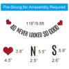 40 Never Looked So Good Banner, Pre-Strung, No Assembly Required, Black Paper Glitter Party Decorations for 40th Birthday Party Supplies, Letters Black,ABCpartyland