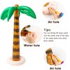 R HORSE 10 Pcs Inflatable Palm Tree Flamingo Banana Beach Ball Parrot Beach Pool Toys for Tropical Hawaiian Luau Summer Party Decorations