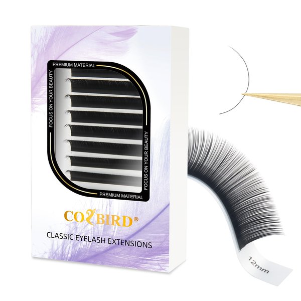 COZBIRD Classic Eyelash Extensions Supplies Individual Lashes Single 0.07mm C curl Mix 8-15mm Premium Faux Mink Soft Matte Black Handmade