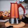 London Sip Stainless Steel Stove-Top Espresso Maker Coffee Pot Italian Moka Percolator, Copper, 6 Cup